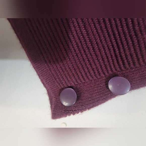 EVOLUTION BY CYRUS Ancho Chili Burgandy Open Front Cardigan Sweater Size Small - Picture 3 of 9